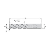 Solid Carbide End Mills •VariMill XTREME • Series 4X1E • Radiused • 4 Flute • Weldon® Shank • Inch - Big-tools Industrial Supply Tools for Metal Cutting